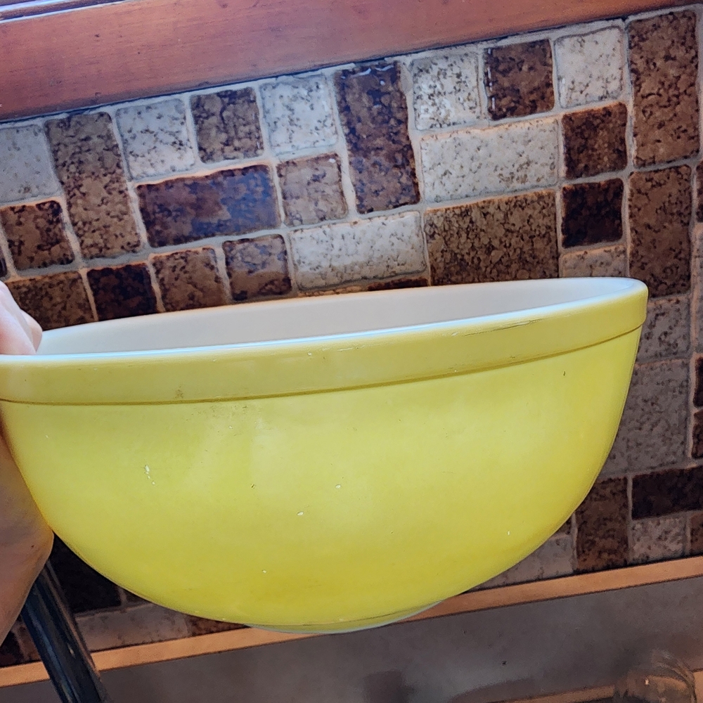 Vintage Yellow Mixing Bowl